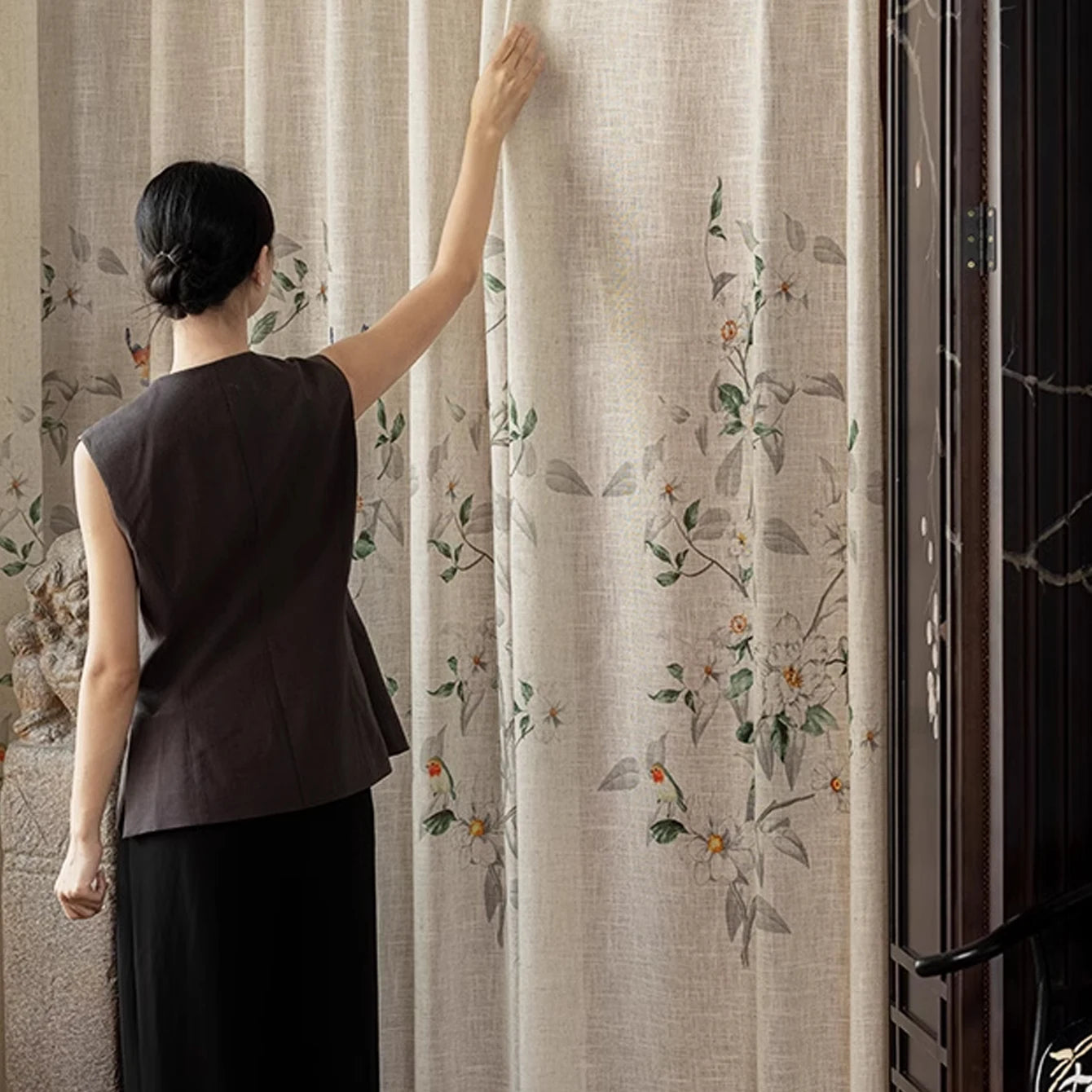 🌸 Song-Style Aesthetic Gauze Curtain (2025 Luxury Model) 🌸